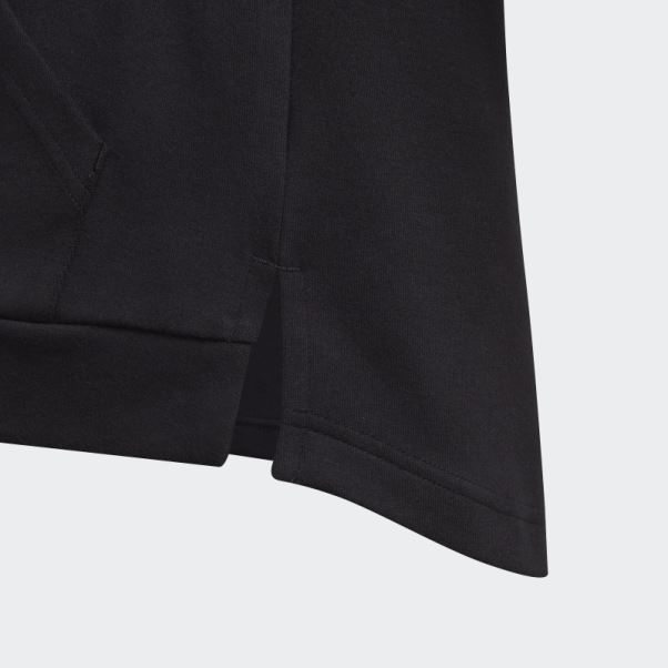 Sweat à Capuche Zippé Adidas Noir à 3 Bandes