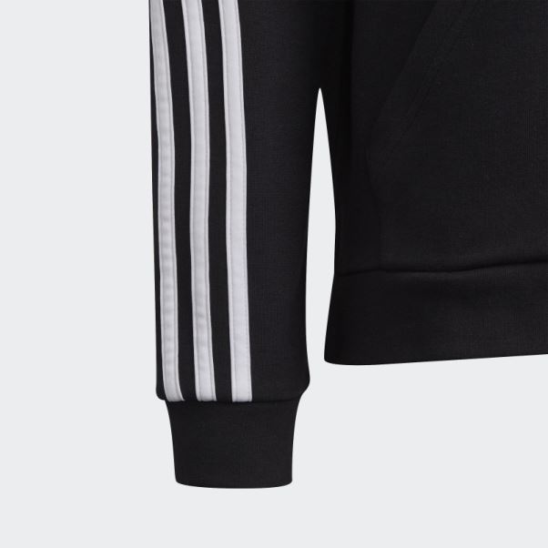 Sweat à Capuche Zippé Adidas Noir à 3 Bandes