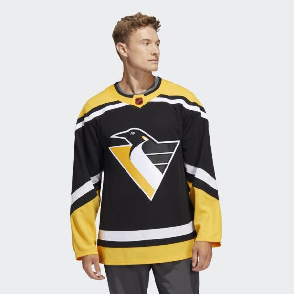 Penguins Authentique Reverse Retro Wordmark Maillot Adidas Noir