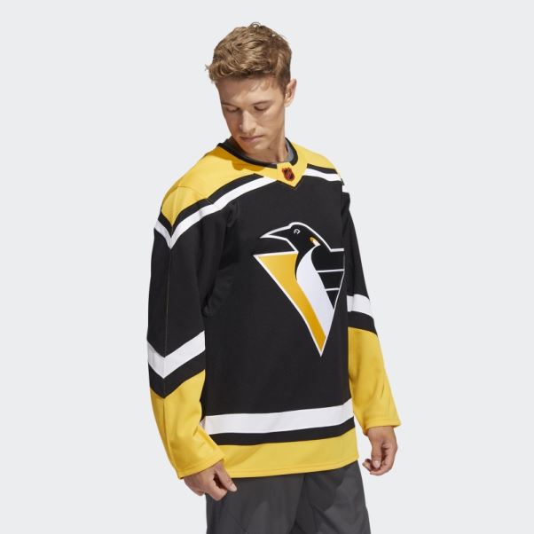 Penguins Authentique Reverse Retro Wordmark Maillot Adidas Noir