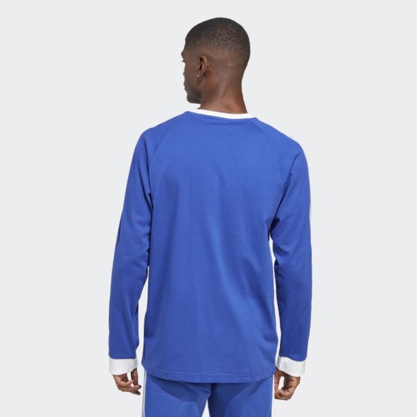 Haut à Manches Longues Adidas Adicolor Classics Bleu à 3 Bandes
