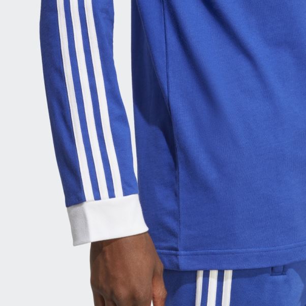 Haut à Manches Longues Adidas Adicolor Classics Bleu à 3 Bandes