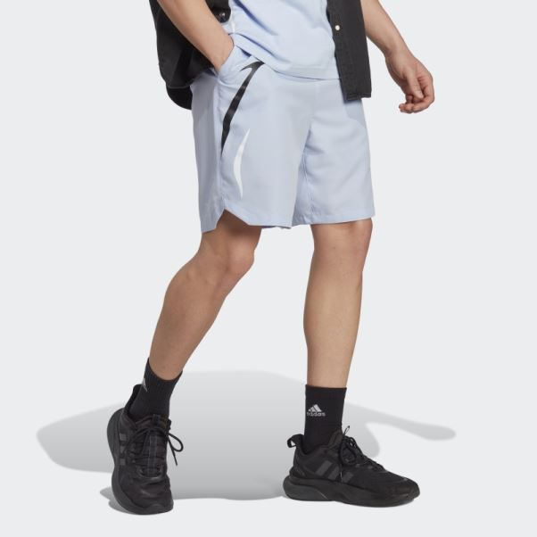 Adidas Bleu Short Tissé Color Block Aube