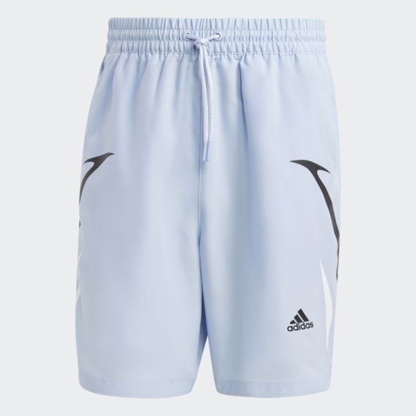 Adidas Bleu Short Tissé Color Block Aube