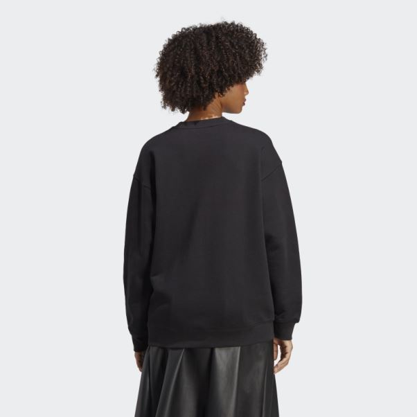 Sweat Adidas Noir Trefoil Crew
