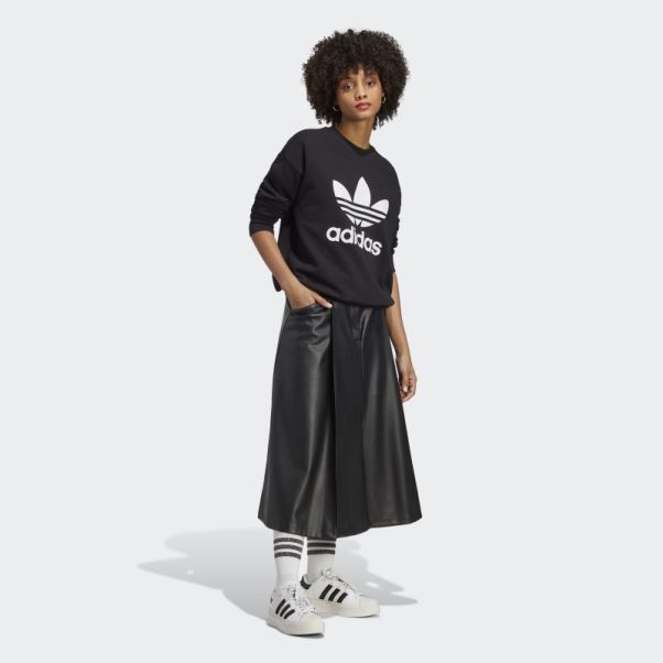 Sweat Adidas Noir Trefoil Crew