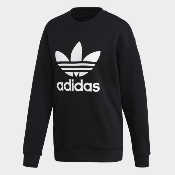 Sweat Adidas Noir Trefoil Crew