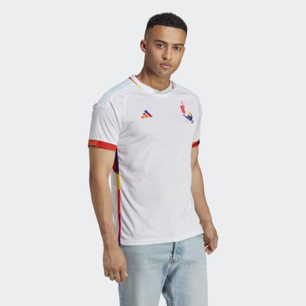 Maillot Belgique 22 Exterieur Adidas Blanc