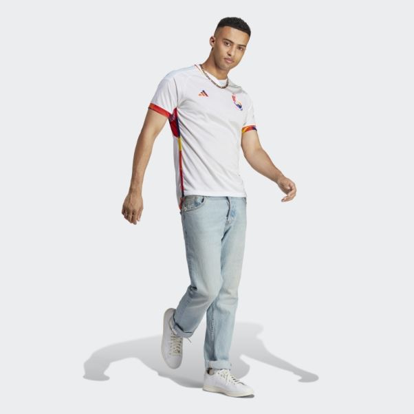 Maillot Belgique 22 Exterieur Adidas Blanc