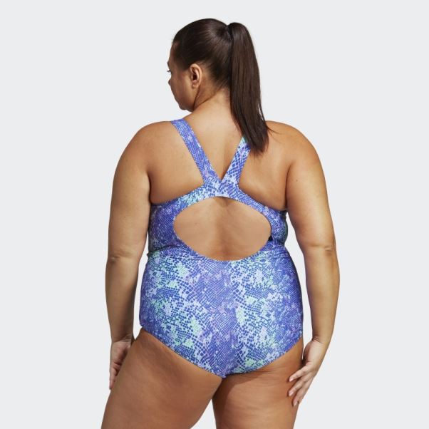 Maillot De Bain Graphique Adidas 3-stripes (grande Taille) Violet