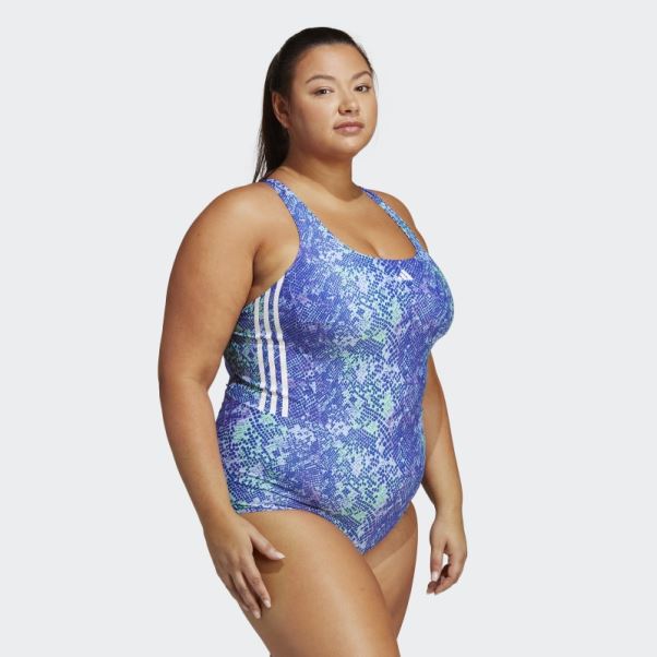 Maillot De Bain Graphique Adidas 3-stripes (grande Taille) Violet