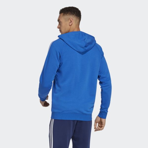 Sweat à Capuche Zippé Bleu Adidas Italy