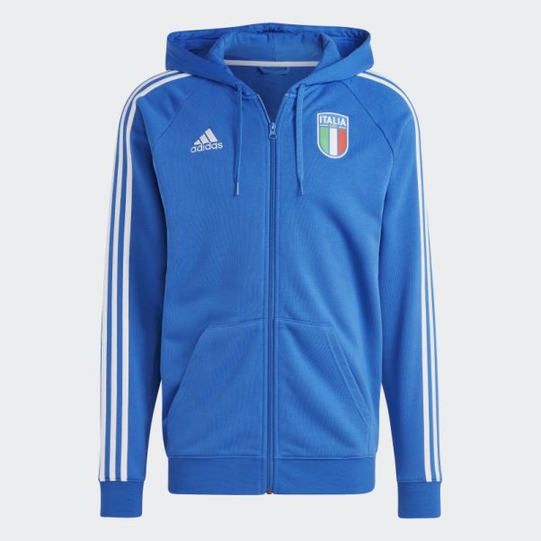 Sweat à Capuche Zippé Bleu Adidas Italy