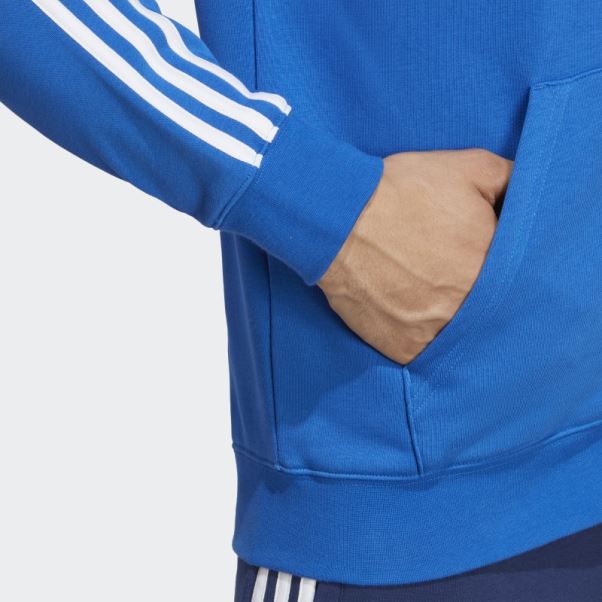 Sweat à Capuche Zippé Bleu Adidas Italy