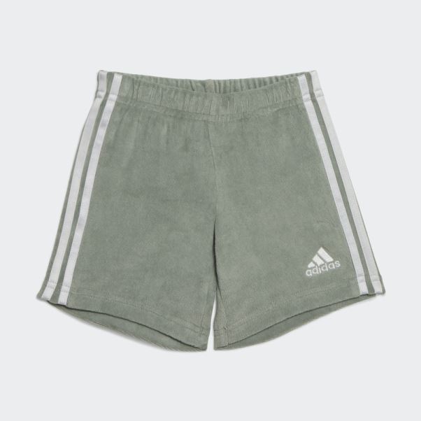 Adidas Ensemble T-shirt Et Short Imprimé Dino Camo Vert Argenté