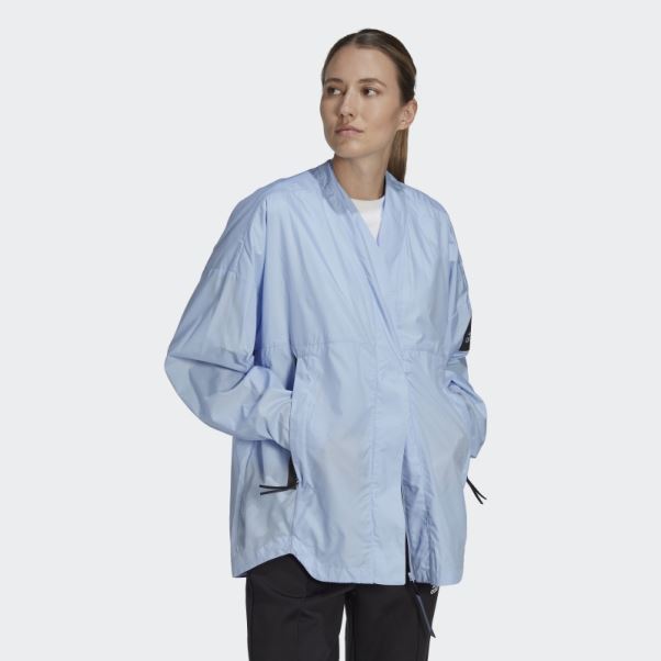 Bleu Aube Adidas Myshelter Windweave Cardigan