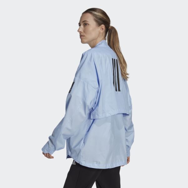 Bleu Aube Adidas Myshelter Windweave Cardigan