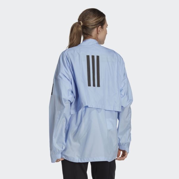 Bleu Aube Adidas Myshelter Windweave Cardigan