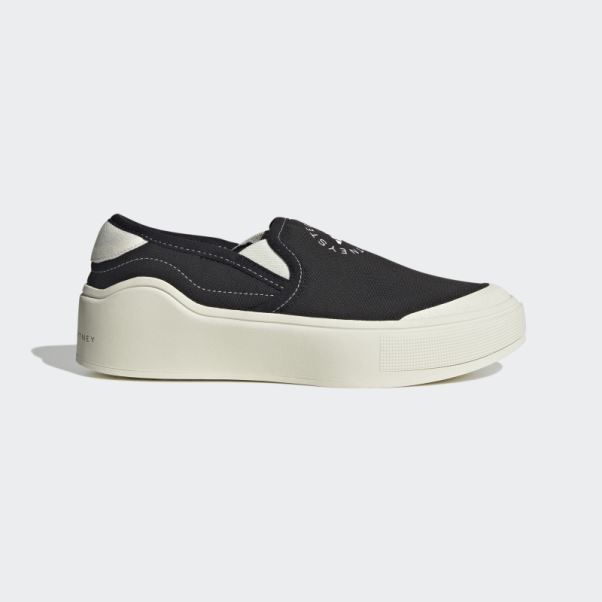 Adidas By Stella Mccartney Court Slip-on Chaussures Noir Chaud