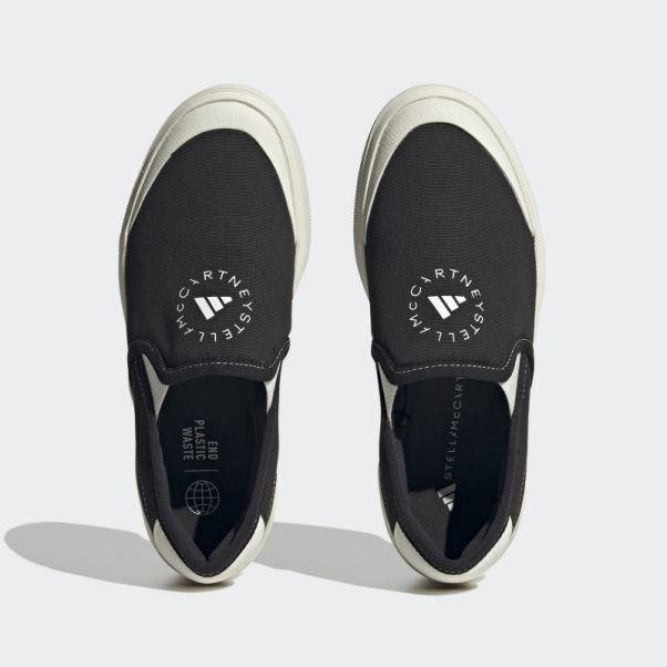 Adidas By Stella Mccartney Court Slip-on Chaussures Noir Chaud
