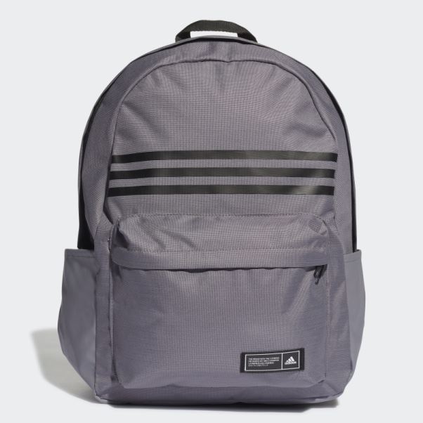 Sac à Dos Horizontal Classique à 3 Bandes Gris Trace Adidas