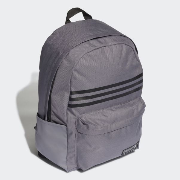 Sac à Dos Horizontal Classique à 3 Bandes Gris Trace Adidas