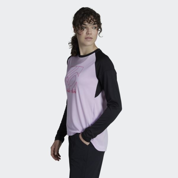 Adidas Cinq Dix Maillot Manches Longues Bca Tee Lilas