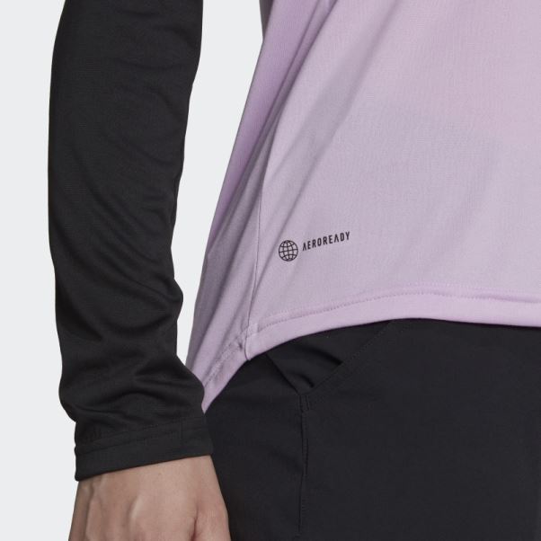 Adidas Cinq Dix Maillot Manches Longues Bca Tee Lilas