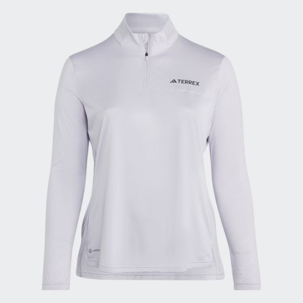 Haut à Manches Longues Demi-zip Terrex Multi (taille Plus) Silver Dawn Adidas