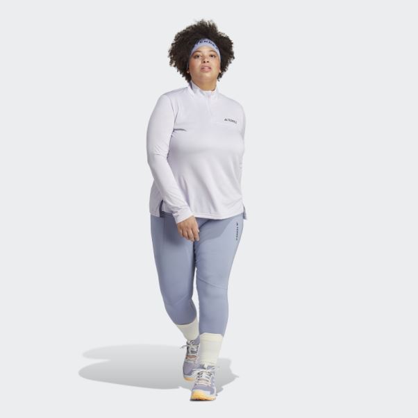 Haut à Manches Longues Demi-zip Terrex Multi (taille Plus) Silver Dawn Adidas