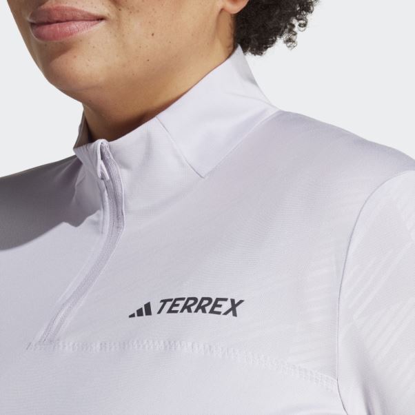 Haut à Manches Longues Demi-zip Terrex Multi (taille Plus) Silver Dawn Adidas