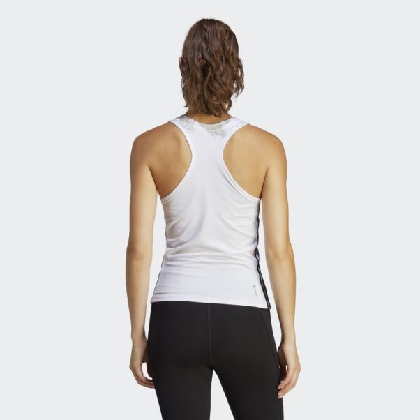 Adidas Aeroready Train Essentials Débardeur 3 Bandes Regular Blanc