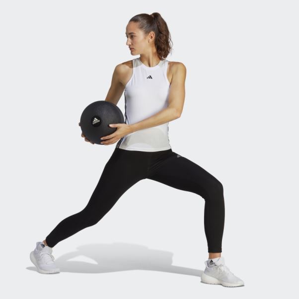Adidas Aeroready Train Essentials Débardeur 3 Bandes Regular Blanc