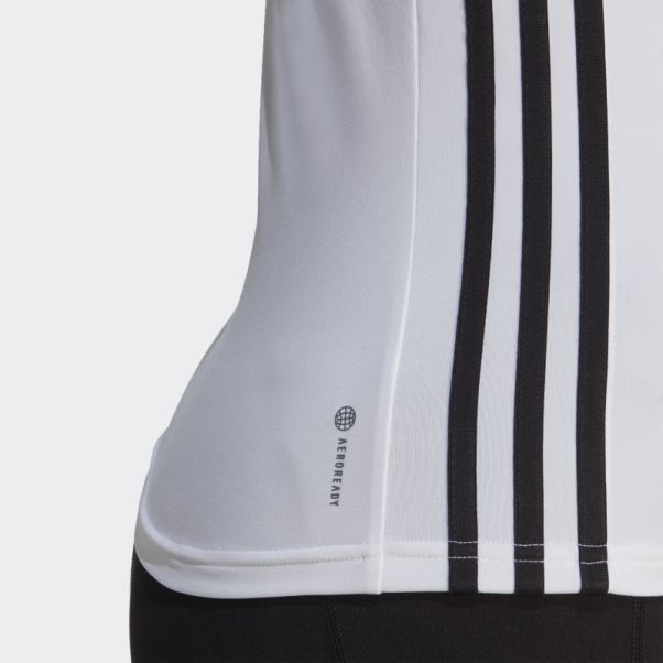 Adidas Aeroready Train Essentials Débardeur 3 Bandes Regular Blanc