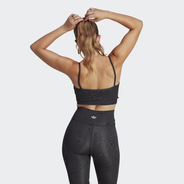 Haut De Soutien-gorge Imprimé Marbre Carbone Adidas