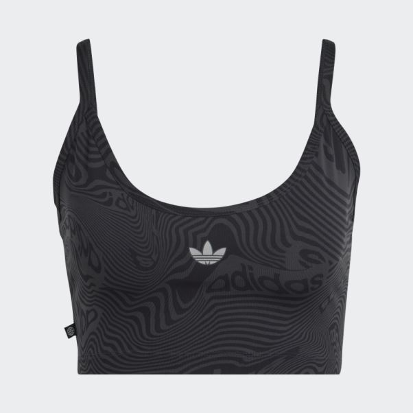 Haut De Soutien-gorge Imprimé Marbre Carbone Adidas