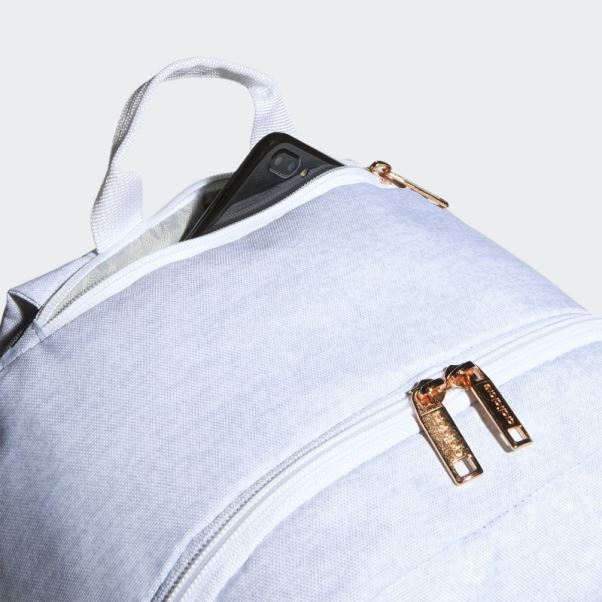 Sac à Dos Classique à 3 Bandes Gris Clair Adidas