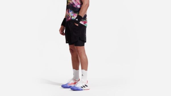 Adidas Noir Melbourne Tennis Deux-en-un Short 7 Pouces