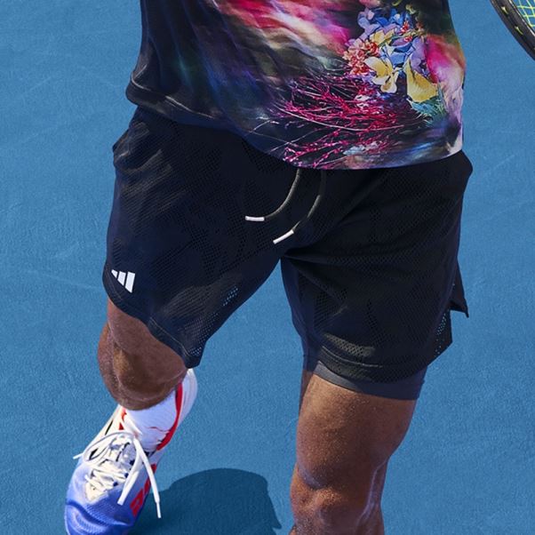Adidas Noir Melbourne Tennis Deux-en-un Short 7 Pouces