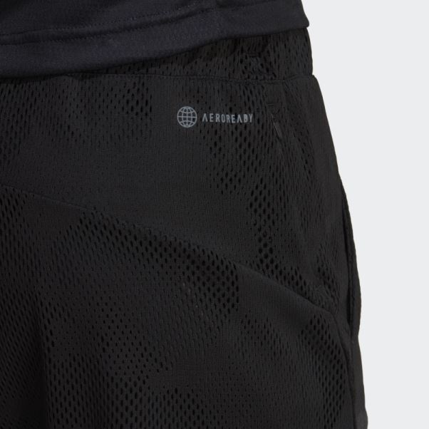 Adidas Noir Melbourne Tennis Deux-en-un Short 7 Pouces