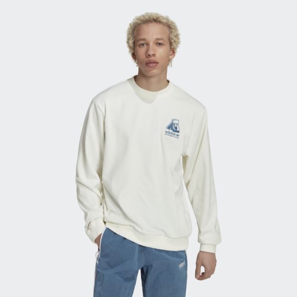 Adidas Aventure Hiver Sweat Ras Du Cou Mode Blanc