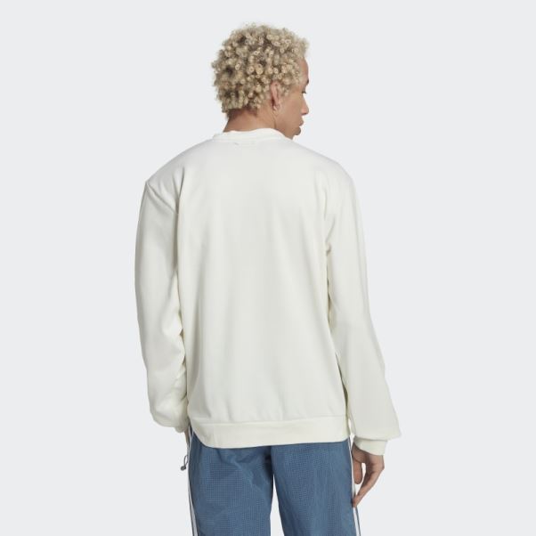 Adidas Aventure Hiver Sweat Ras Du Cou Mode Blanc