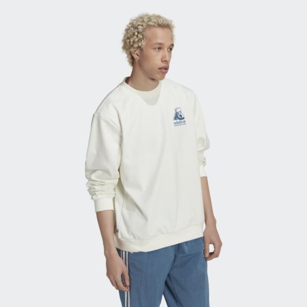 Adidas Aventure Hiver Sweat Ras Du Cou Mode Blanc