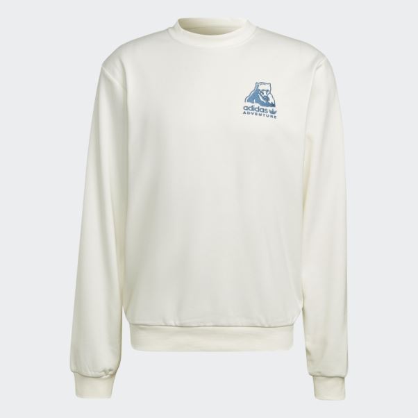 Adidas Aventure Hiver Sweat Ras Du Cou Mode Blanc