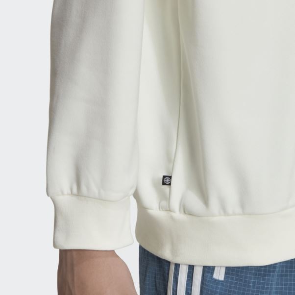 Sweat-shirt Ras Du Cou Adidas Aventure Hiver Blanc Chaud