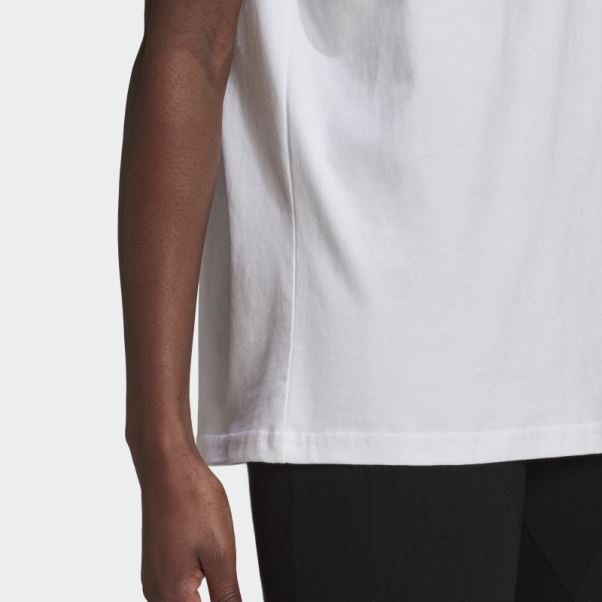 T-shirt Essentials 3 Bandes Blanc Adidas