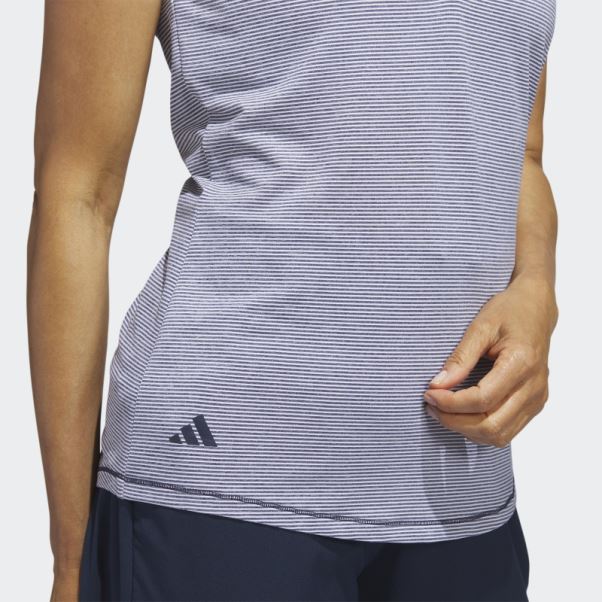 Polo De Golf Sans Manches Ottoman Bicolore Bleu Marine Adidas