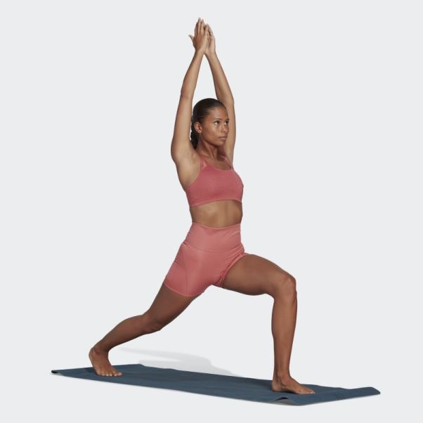 Soutien-gorge Anti-feu à Maintien Léger Adidas Yoga Luxe Studio Rouge