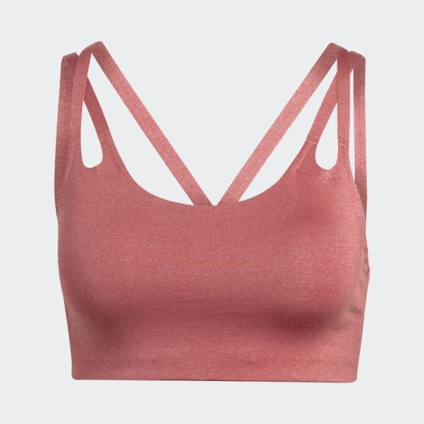Soutien-gorge Anti-feu à Maintien Léger Adidas Yoga Luxe Studio Rouge