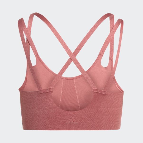 Soutien-gorge Anti-feu à Maintien Léger Adidas Yoga Luxe Studio Rouge